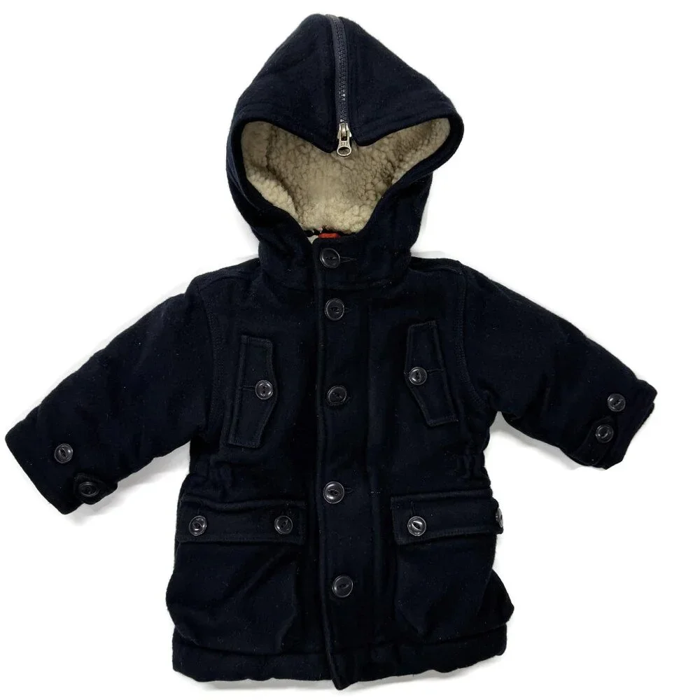 Baby Gap Boys‎ Peacoat Coat Jacket Navy Blue Toddler 12-18 Months Wool